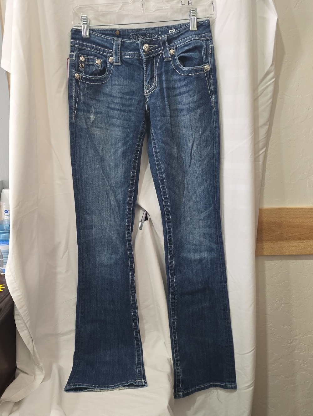 Classic Mid-Rise Dark Blue Flare Jeans for Women